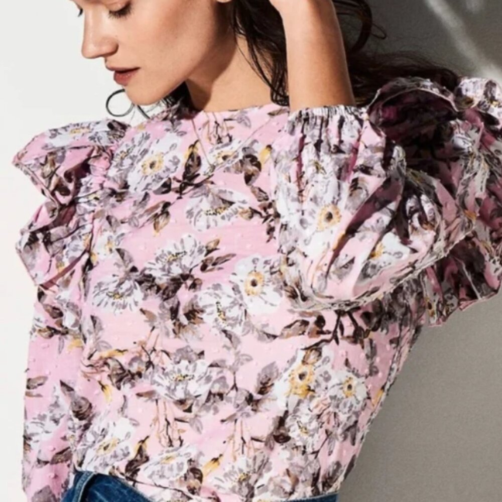 HappyXNature Pink Floral Solara 100% Cotton Blouse